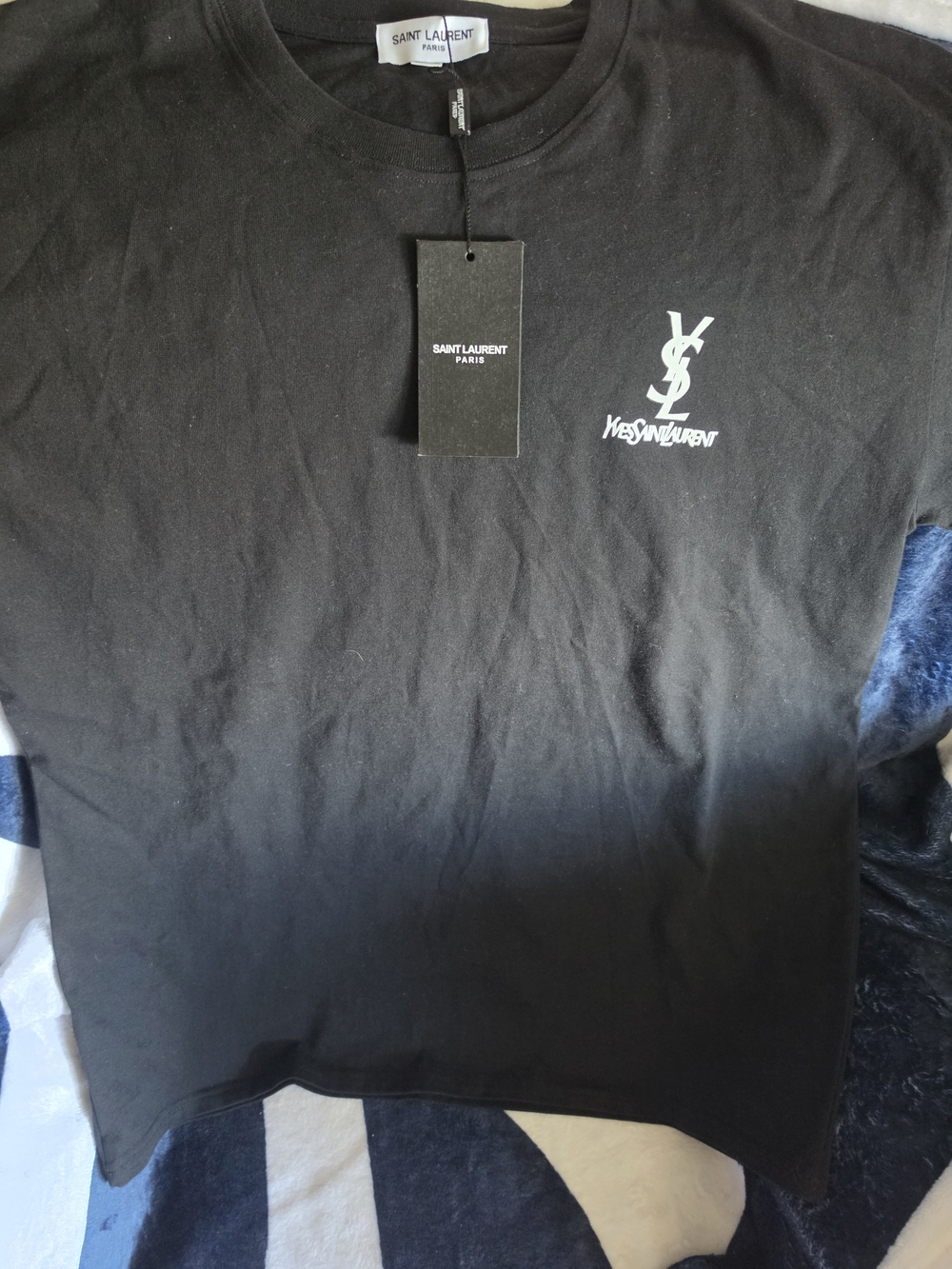 Saint Laurent Black YSL Logo Tee